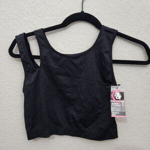 Series-8 Fitness Black Athletic Sports Bra Large Supportive Activewear